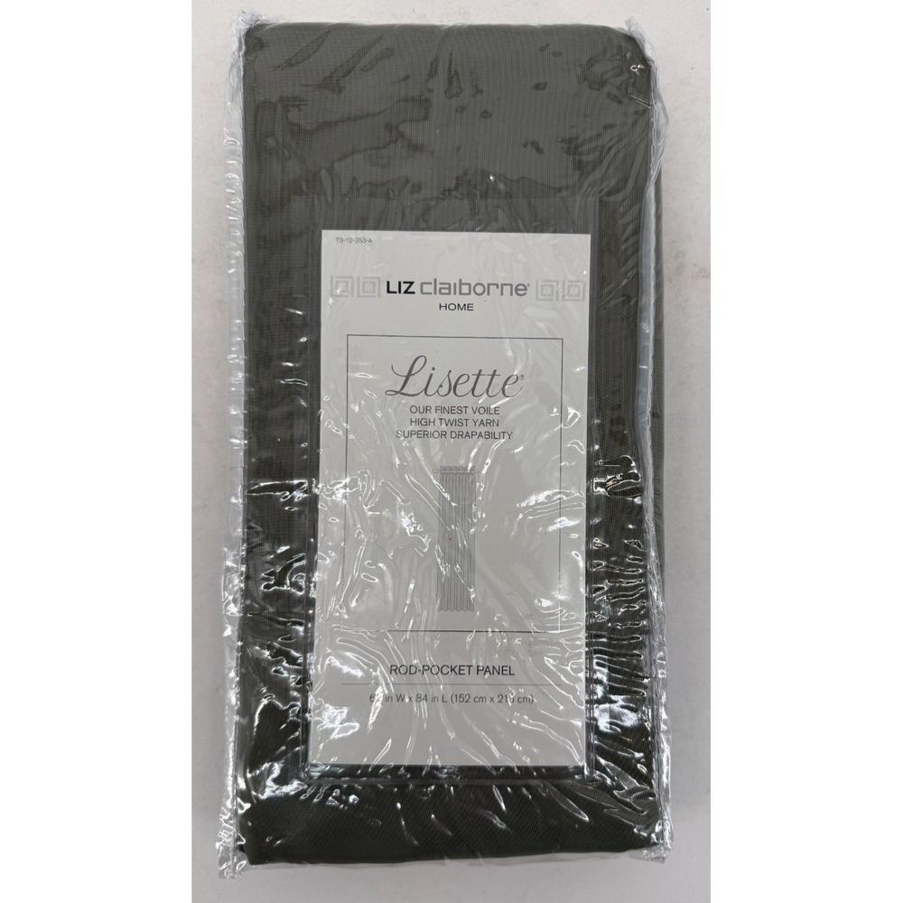 Liz Claiborne Lisette Sheer Curtain Panel Sage Green 60x84 Rod Pocket‎ NIP